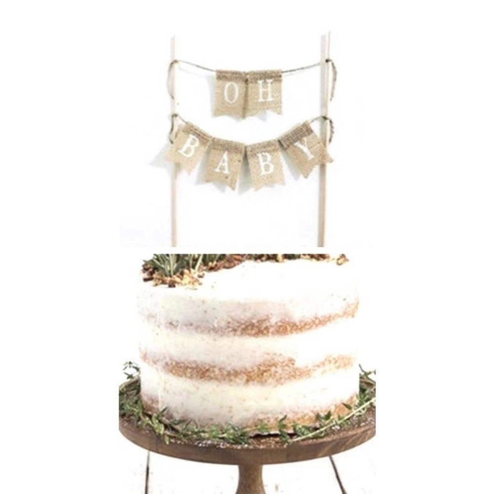 Oh Baby Cake Topper Burlap Banner